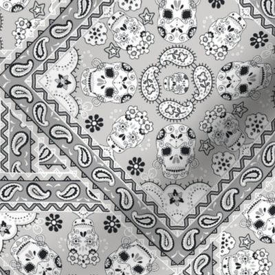 Skull Bandana Mexican greys