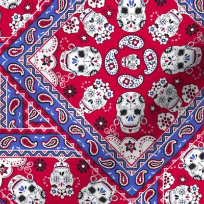 Medium-Skull-Bandana-Mexican-red-blue