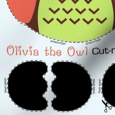 Olivia the Owl Cut and Sew Pillow Brown