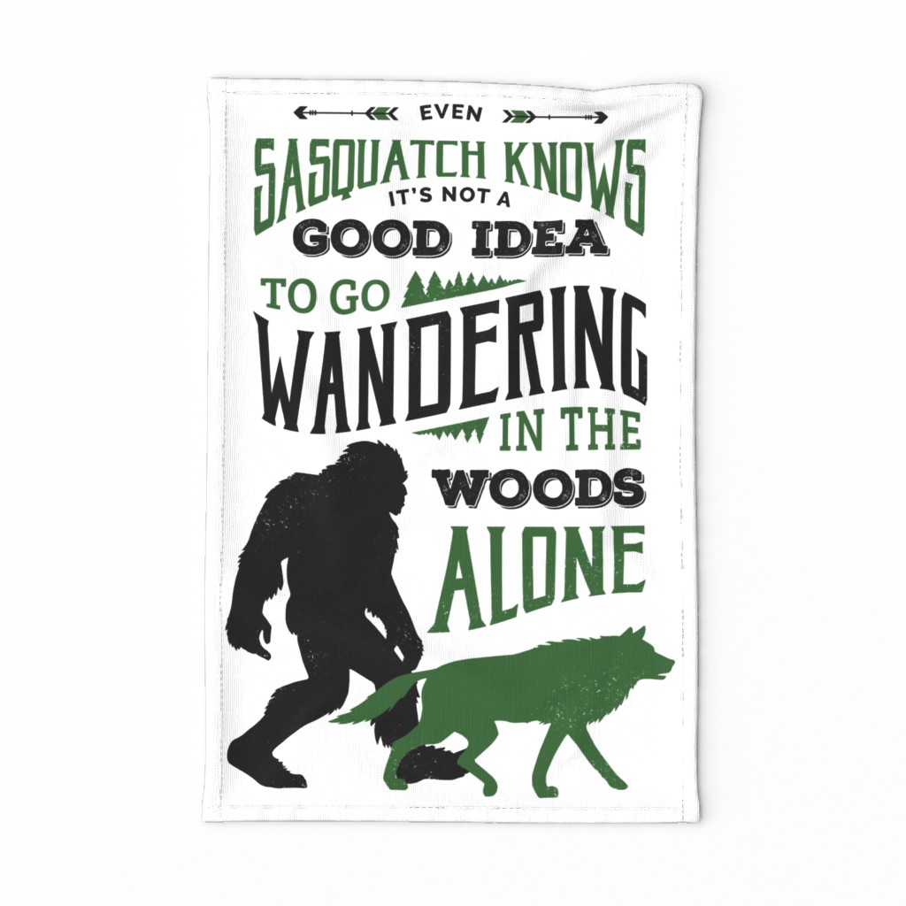 Bigfoot Dish Towel for Cabin Home