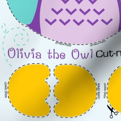 Olivia the Owl Cut and Sew Pillow