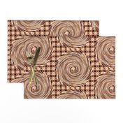 HCF29 - Large - Hurricane on a Checkered Field of Beige and Brown