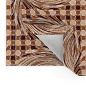 HCF29 - Large - Hurricane on a Checkered Field of Beige and Brown