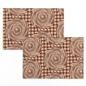 HCF29 - Large - Hurricane on a Checkered Field of Beige and Brown