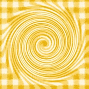 HCF30 - Large - Hurricane on a Checkered Field of Golden Yellow