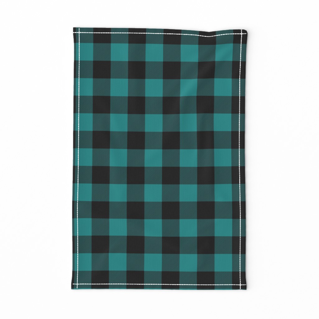 dark teal and black plaid