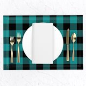 dark teal and black plaid