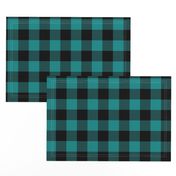 dark teal and black plaid