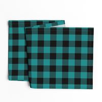 dark teal and black plaid