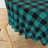 dark teal and black plaid