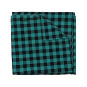 dark teal and black plaid