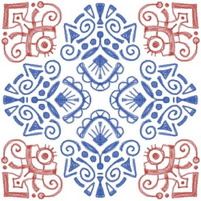 Crayon Medallion - 18A Blue Red Patriotic