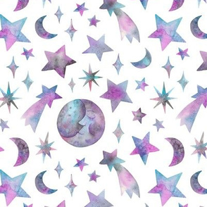 watercolor lilac celestial bodies