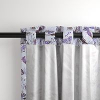 Dragonflies, Butterflies And Moths In Baby Blue,  Purple Amethyst And Grey - Big