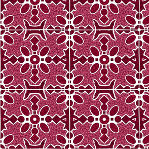 Marble Mosaic Large Tiles in Berry
