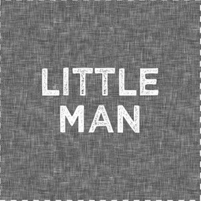 6" Little Man Quilt Block with cut lines (grey)