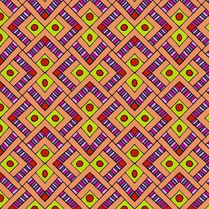 Pattern fragment in orange and yellow