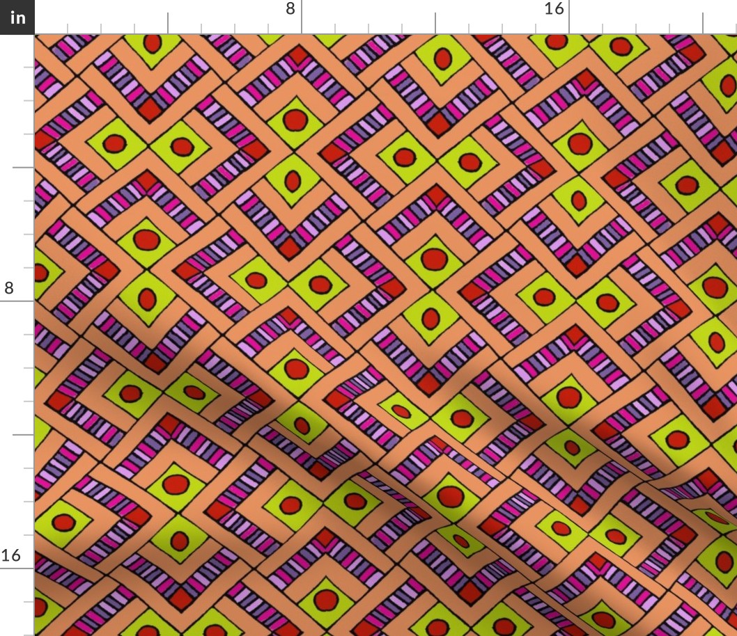 Pattern fragment in orange and yellow