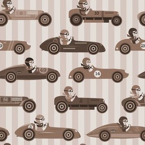 Vintage Race Cars - sepia