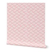 Little rainbow mermaid geometric abstract scallop scale pink