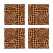 HCF34 - Large - Hurricane on a Checkered Field - Brown and Tan