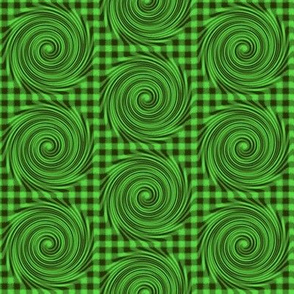 HCF4 - Large -  Hurricane on a Checkered Field of Lime Green