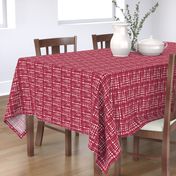 17-08AK Red Garnet Plaid on Cream Textured Solid  Large Scale Jumbo _ Miss Chiff Designs