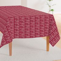 17-08AK Red Garnet Plaid on Cream Textured Solid  Large Scale Jumbo _ Miss Chiff Designs