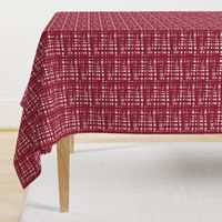 17-08AK Red Garnet Plaid on Cream Textured Solid  Large Scale Jumbo _ Miss Chiff Designs