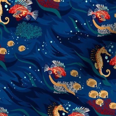 Seamless Pattern with Ocean Animal