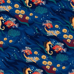 Seamless Pattern with Ocean Animal