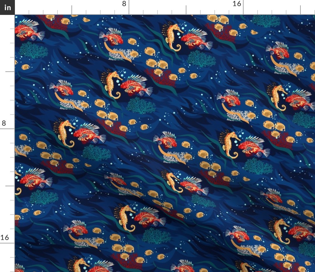 Seamless Pattern with Ocean Animal