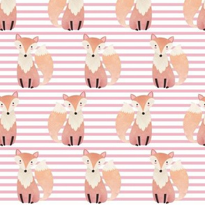 Fox,  Pink Stripe – Woodland Animals Baby Design, Ginger Lous