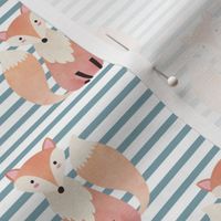 Fox,  Pond Blue Stripe – Woodland Animals Baby Design, Ginger Lous