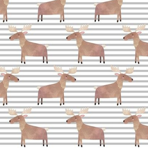 Moose,  Gray Stripe – Woodland Animals Baby Design, Ginger Lous