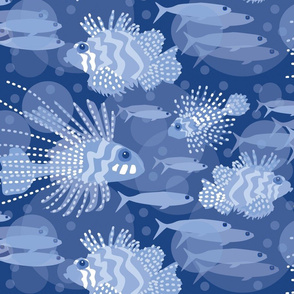 Fancy Blue Fish in the Ocean