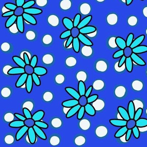 Daisies and Dots: Blue on Blue