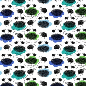 Blue, Black and Green Sheep