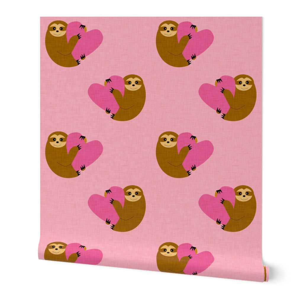 Sloth in love pink smaller size