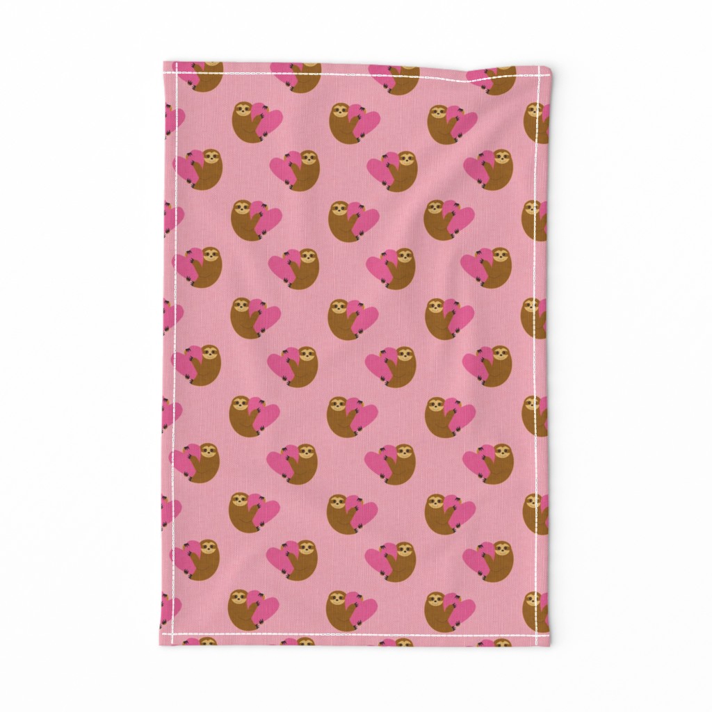 Sloth in love pink smaller size