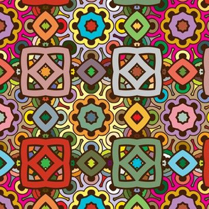 zen doodle ethnic pattern in nature colors