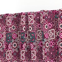 boho ethnic pattern in pink and turquoise colors