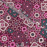 boho ethnic pattern in pink and turquoise colors