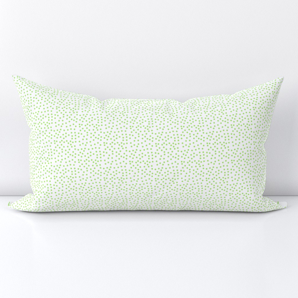 Twinkling Pale Glassy Green Dots on Snowy White - Small Scale