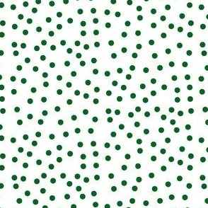 Twinkling Grape Leaf Green Dots on Snowy White - Medium Scale