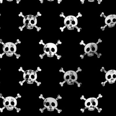 skull and bones (white on black)