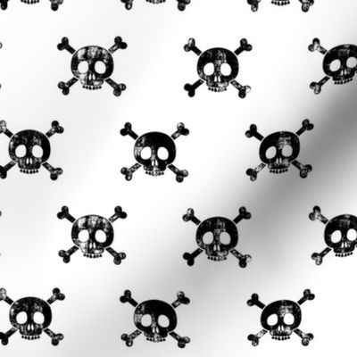 skull and bones (black on white)