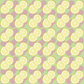 lemon slices in mint green