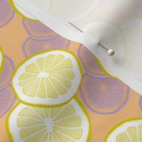lemon slices in peach