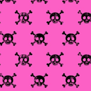 skull and bones (black and hot pink)